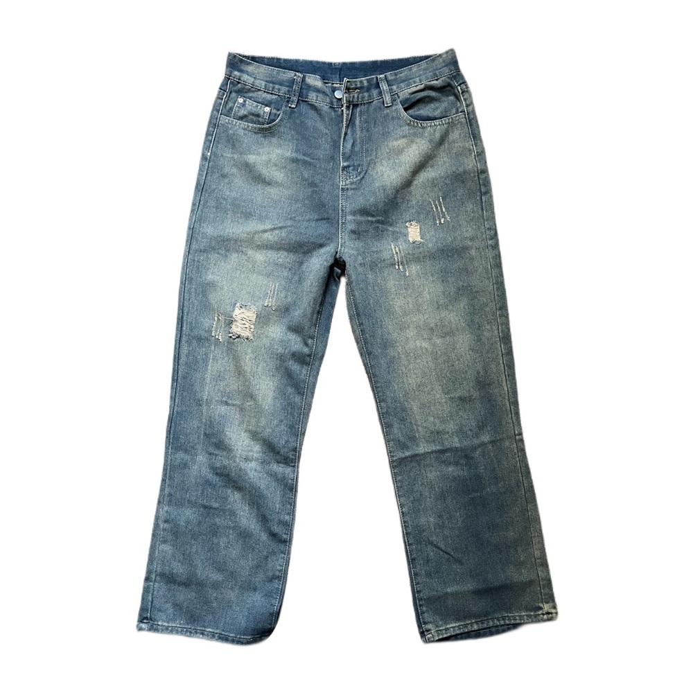 Men's Vintage Style Chic Ripped Denim Jeans